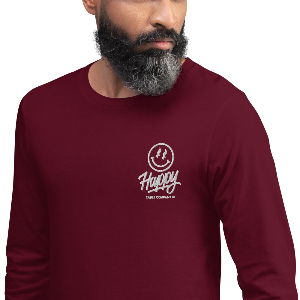Happy Embroidered Long Sleeve