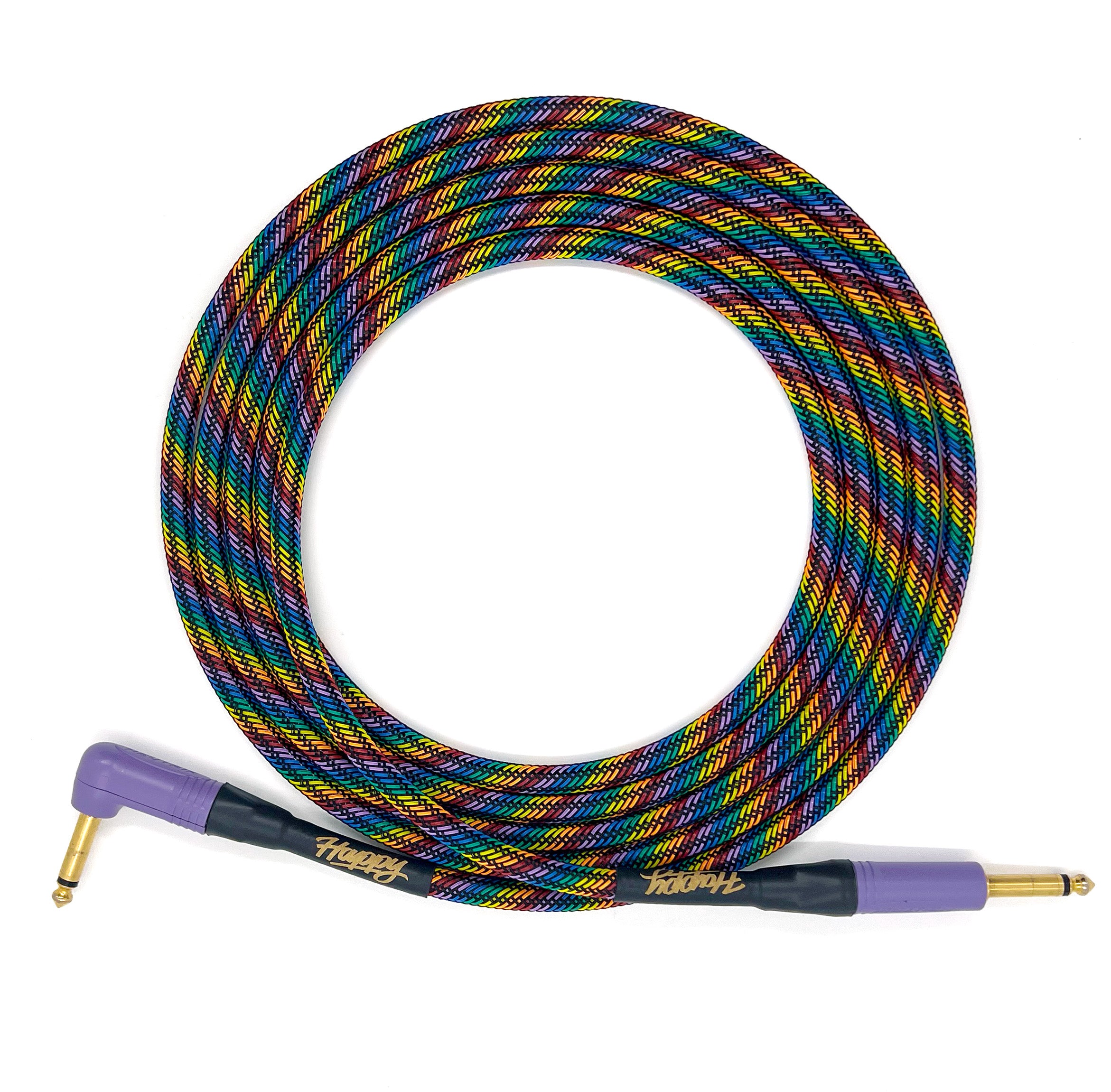 The Ceramic Colorshield Instrument Cable - Black Rainbow w/ Lilac