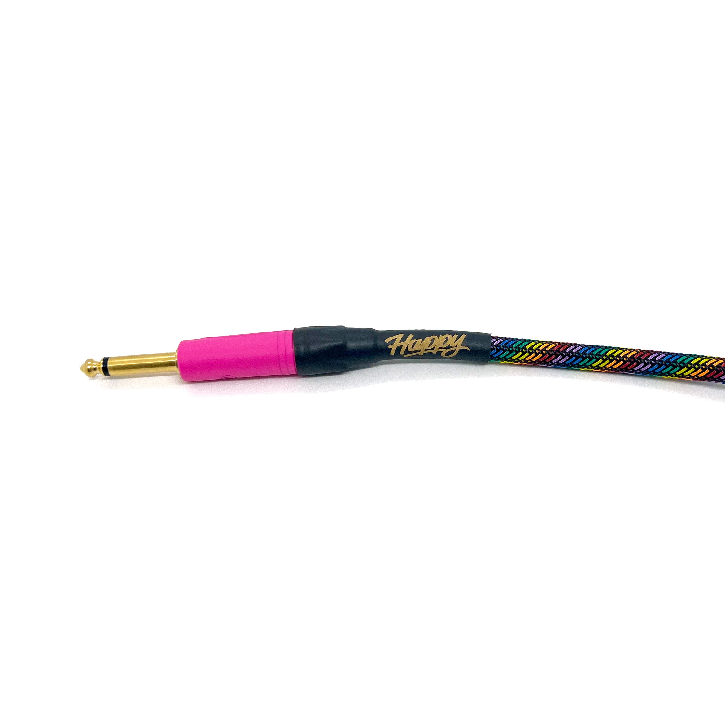 The Ceramic Colorshield Instrument Cable - Black Rainbow w/ Pink