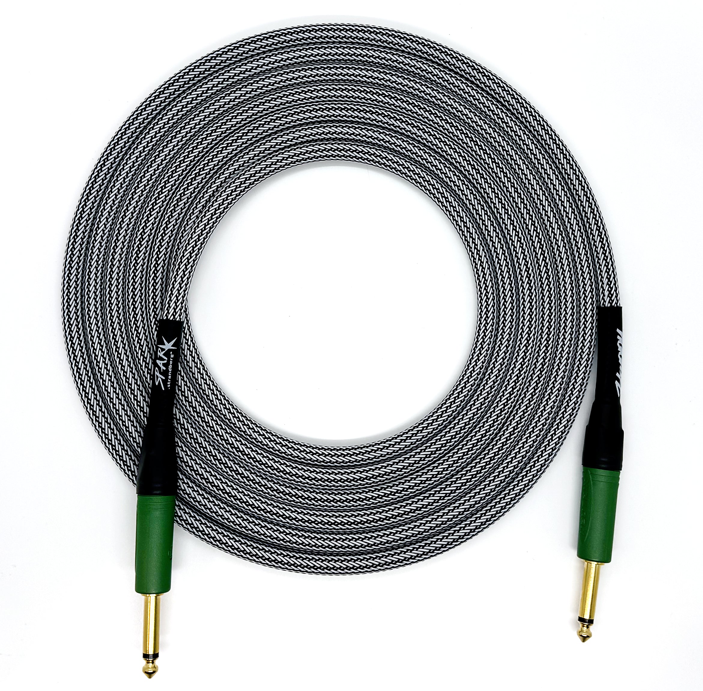 Strandberg Spark Ceramic Colorshield Instrument Cable - Black/White w/ Green
