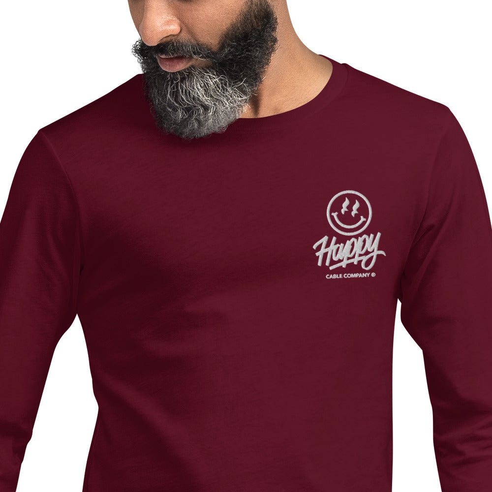 Happy Embroidered Long Sleeve